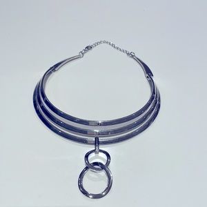 Statement Necklace - silver tone